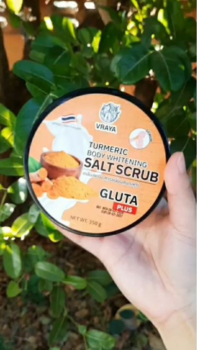 NEW VRAYA Gluta scrub เกลือสครับนมผสมกลูต้า มี 3 สูตร ผิวใสพร้อมบำรุง  ปริมาณ 350 กรัม สินค้าพร้อมส่ง