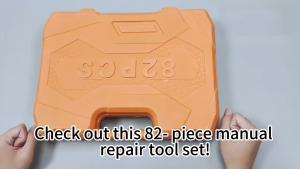REAIM 82PCS Toolbox Set DIY Quick Repairs Home Tool Kit Ratchet Wrench Screwdriver Set Spanner Box Set