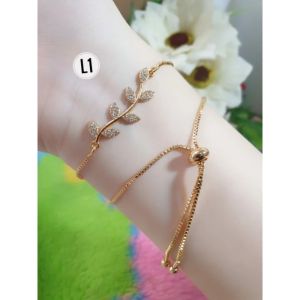 RinaXp- Gelang Serut Motif Daun Rambat Motif Unik Cantik Gelang Serut Fashion Wanita