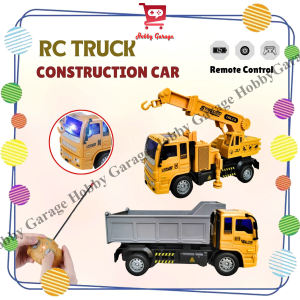 Mainan Anak Remote Control Lampu RC Dump Truck Crane Mobil Konstruksi