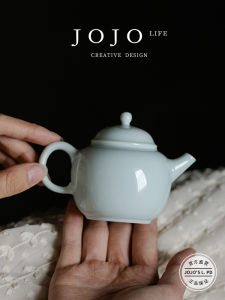 JOJOS L Funli Ceramic Tea Pot for Brewing Tea Chinese Style Kitchen Dining Table Essential High Temperature Porcelain Teapot
