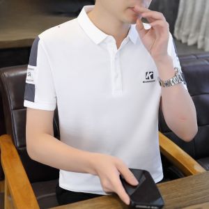 HENGYUANXIANG | Hengyuanxiang Mens Summer Short Sleeve T-Shirt Fashionable Casual Lightweight Pure Cotton Polo Shirt Breathable Thin Top