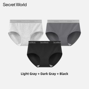 Secret World | Cotton Gusset Antimicrobial Breathable Non-Chafing Mid-Rise Sport Seamless Bikini Panties