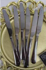 Gold Series Dinner Knife Set of 6PCS - Sleek Gold Finish Serrated Edge Elegant Design Perfect for Formal Dining for Catering and Restaurant