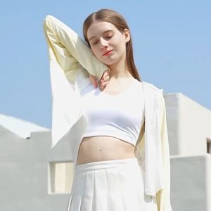 UPF50+ เสื้อคลุมกันแดด ผ้านุ่ม เสื้อคลุมกระชับ ป้องกันแสง UV สีทูโทน