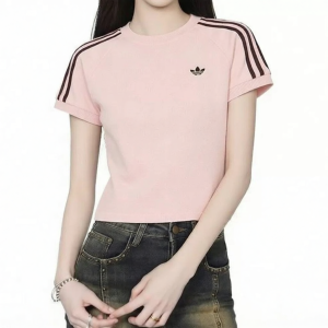 adidas | New Pink Slim Short-style Womens T-shirt