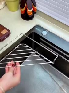 Stainless Steel Sink Caddy Triangle Corner Storage Rack Sponge Dish Cloth Holder Drainer No Drill RV Kitchen Accessories