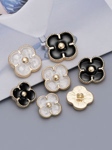 6Pcs 17/21/23mm Metal Flower Buttons for Clothing Dress Women Coat Handmade DIY Sewing Button Luxury Decorative Accessories