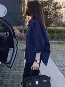 White Cotton Long Sleeve Womens Shirt Spring New Design Loose Versatile Student Pure Cotton Top Korean Style POLO Collar