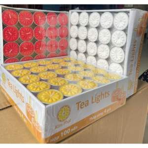 Nến hoa mai hộp 100v cháy 4 giờ không mùi không khói không hoá chất