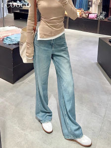 High Waist Wide Leg Skinny Jeans Womens Casual Cotton Stretchless Straight Long Pants Autumn 2025 New Style Slimming Versatile