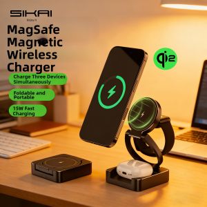 Sikai | 3-in-1 Magsafe-Compatible Foldable Wireless Charger 15W