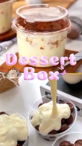Korean Dessert Box Mango Chessecake Mika Round 250ml + Lid / RF-581