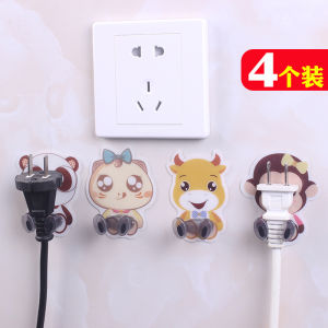 Móc Treo Tường Dán Mạnh Không Cần Đinh Móc Treo Hình Ổ Cắm Điện Dễ Thương Phụ Kiện Lưu Trữ Gia Đình Bằng Nhựa