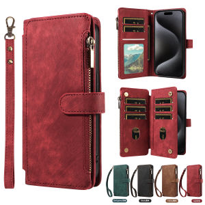 Zipper Wallet PU Leather Phone Case for Xiaomi Redmi 9A 9C 10A 10C 12 13C 14C A1 A2 A3 K50i Series Flip Card Slots Wallet Cover
