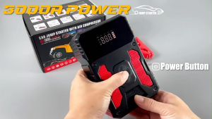 MeeGoo Car Jump Starter 12V Emergency Power Bank 150PSI Portable Tyre Air Pump With LED Light And Smart Clip
