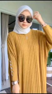GABY MIDI BY NAZEELA / DRESS MIDI BAHAN KAOS KNIT BEST SELLER / GAMIS KNIT IMPORT PREMIUM