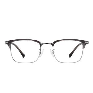 Harlow | Gray Small Face High Myopia Semi-Frame Square Eyeglass Frames