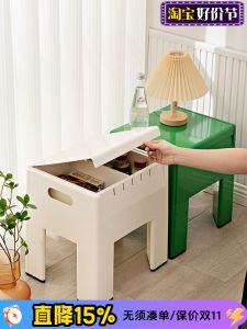 Modern Minimalist Plastic Shoe Changing Stool Home Entrance Bench Storage Box Adult Furniture PVC Finished Box Frame Structure