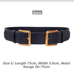 BILLI ZILLY | Fashionable Versatile Wide Waist Belt Womens Match Suit Skirt Coat Down Jacket Waist In Black High Decorative Leather Belt