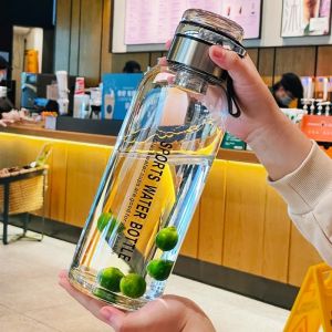 2L Glass Cup Double-lid Explosion-proof for Men High Appearance Level Tea Brewing Cup Outdoor Portable Water Cup Heat-resistant