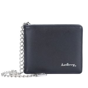 Baellerry Mens Pu Wallet with Detachable Chain Multi - Card Slots & Double Bill Slot Fits Drivers License/ID Card