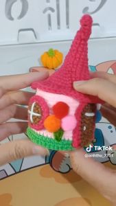 Ngôi nhà phù thuỷ bằng len ngôi nhà Halloween nhiều màu sắc | Froid handmade