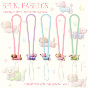 Cute Dachshund Dog Silicone Lanyard Anti-Loss Mobile Phone Strap Earphone Camera Keychain Wristband USB Flash Drive Holder