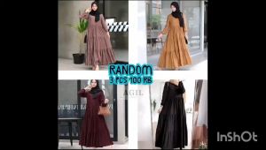 Paket Hemat 3 Pcs Gamis Rempel Tiga Susun Bahan Crinkle Terbaru