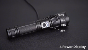 UNI ACE USB Rechargeable LED Flashlight 99000LM Waterproof 5 Modes Adjustable Beam Built-in Battery