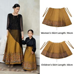 Improved Chinese-style Mian Skirt Half Skirt for Spring and Summer with Embroidery