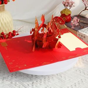 Thiệp Chúc Mừng Năm Mới Trung Quốc 2025 Thiệp Chúc Mừng Năm Rắn 3D Bật Lên Thiệp Chúc Mừng Năm Mới Trung Quốc May Mắn Thịnh Vượng Thiệp Chúc Mừng Năm Rắn Với Phong Bì Thẻ Quà Tặng Tết Nguyên Đán Trung Quốc