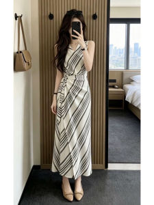 Homecore | Elegant Slim French Sleeveless Long Dress for Women Summer Fashionable and Cool