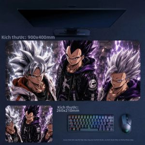 Bandai | Dragon Ball In Hình Độ Nét Cao Miếng Lót Chuột Da Chống Trơn Trượt Trò Chơi Thể Thao Điện Tử Bàn Phím Phụ Kiện Cho Bé Trai Anime Hàng Hóa