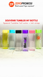 Souvenir Tumbler Terbaru My Bottle Kotak Persegi 500ml Cetak Logo