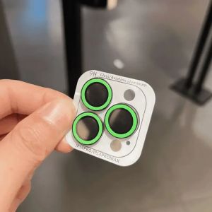 1-3Pcs Pink Blue Green Luminous Camera Lens Protector For 17 Pro Max 16 14 15 13 12 Pro Max Lens Ring Glass Film Glowing Cap