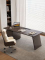 Modern Minimalist Designer Home Office Desk Solid Wood Italian Style Luxury Simple Sensation Smoke Wood CEO Executive Desk. 