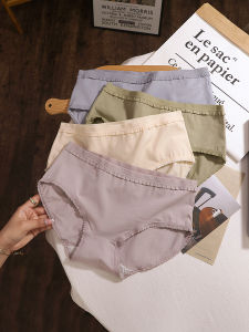 Pure Cotton Antibacterial Breathable Mid-Waist Womens Underwear Short Pants 4-Pack Comfortable Cotton Panties for Ladies