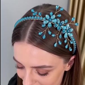 Luxury Minimalist Crystal Flower Hairband - Elegant High-End Formal Dress Accessory Headpiece