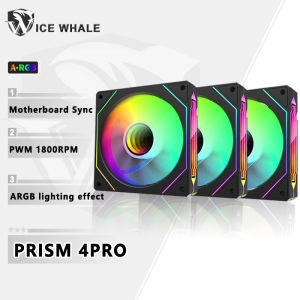 ICE Whale Prism 4 PRO PC Case Fan 120mm ARGB Cyclic Mirror Light Effect PWM 800-1800RPM CPU Cooler ventilador