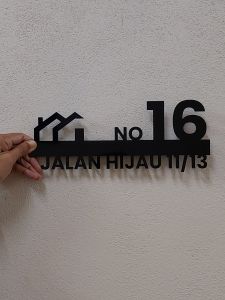 House Number Plate Nombor Rumah Cantik Outdoor Moden Customade
