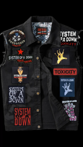 SYSTEM OF A DOWN II -inspired Printed Iron-On DIY Patches for Jacket Decoration. Features 2026 patches with band logos and album art. Suitable for customizing denim jackets. Ideal for rock music enthusiasts.