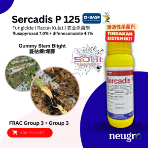 BASF Sercadis P 125 (500ml) Fluxapyroxad 7% Difenoconazole 4.7% Gummy Stem Blight Fungicide Racun Kulat Kupaluk Berdebu Hawar Alternaria
