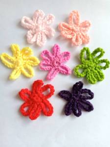 Hand Crocheted Flower DIY Accessories Star Daisy Childrens Shoe Hat Decorations Clothing Auxiliary Materials 4cm