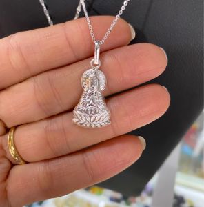 Vòng cổ Phật Bà Phật Di Lặc bạc s925 cho nam nữ vĩnh viễn bảo hành tại Thuylamshop