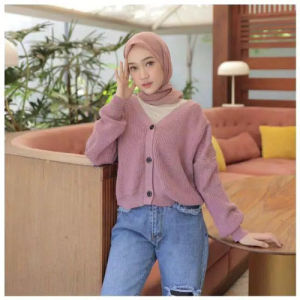KARDIGANCROPRAJUT outer CARDIGAN KANCING LENGAN PANJANG
