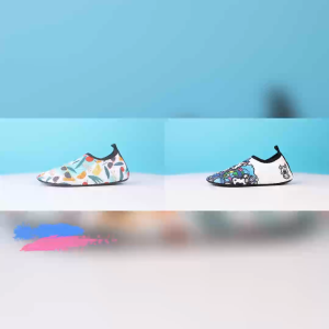 Kids Quick-Dry Beach Swim Shoes - Fruit/Boat Pattern Water Resistant Slip-On Sneakers