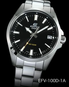 CASIO EDIFICE EFV-100D Mens 3-Hands Analog Watch Stainless Steel Band