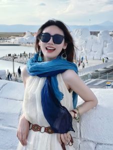 Khăn Choàng Lụa Dài Cho Nữ Mùa Thu 2025 Phong Cách Dân Tộc Mềm Mại Thoải Mái Đa Năng Hình Chữ Nhật Cỡ Lớn