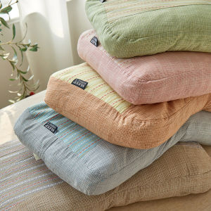 หมอนรองคอบัควีทฮัลล์ผ้าฝ้ายแท้ อ่อนโยนต่อผิว อุปกรณ์เสริมเครื่องนอนสำหรับคนเดียวรูปสี่เหลี่ยมผืนผ้า